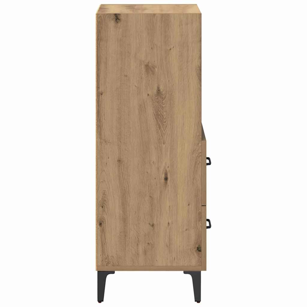 Dressoir artisanaal eikenkleurig 34 x 34.5 x 90 cm Bewerkt hout