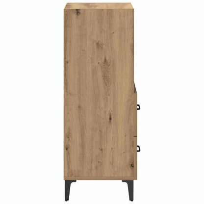 Dressoir artisanaal eikenkleurig 34 x 34.5 x 90 cm Bewerkt hout