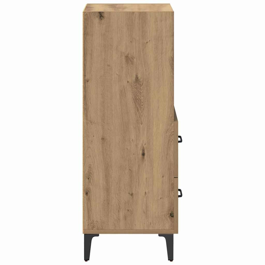 Dressoir artisanaal eikenkleurig 34 x 34.5 x 90 cm Bewerkt hout