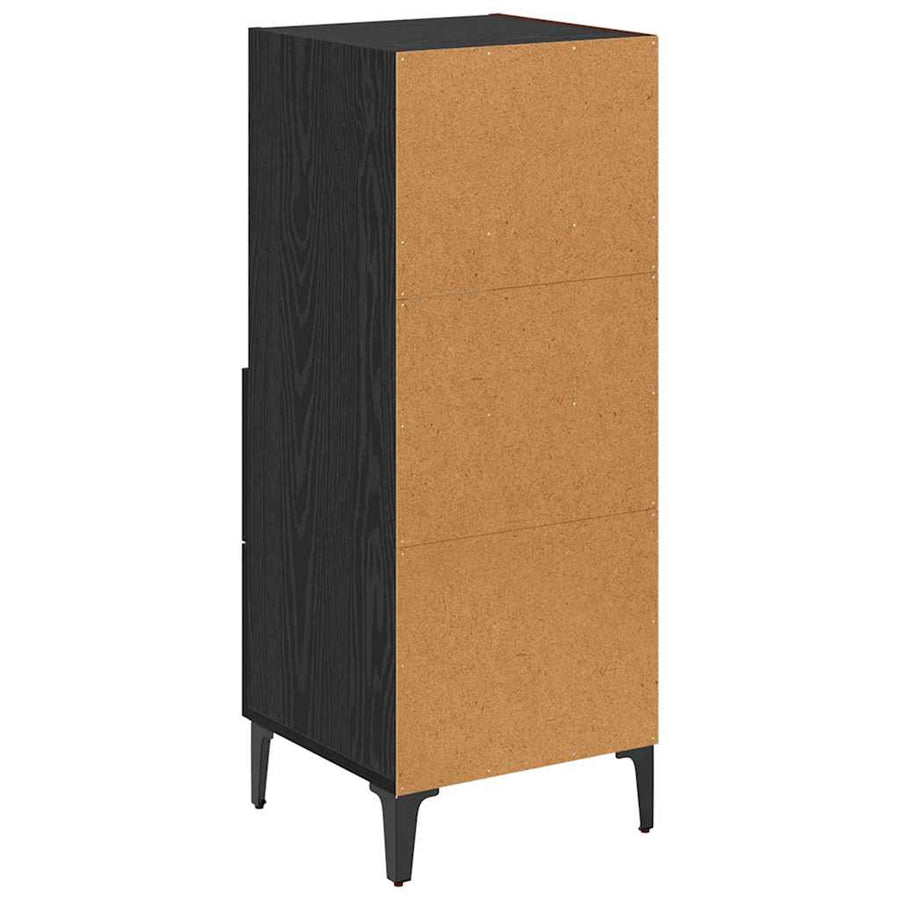 Dressoir met lade Zwart eiken 34 x 34.5 x 90 cm Bewerkt hout