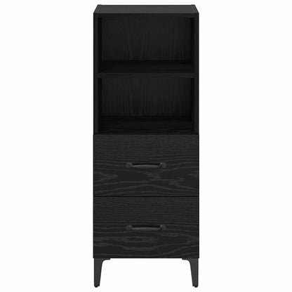 Dressoir met lade Zwart eiken 34 x 34.5 x 90 cm Bewerkt hout