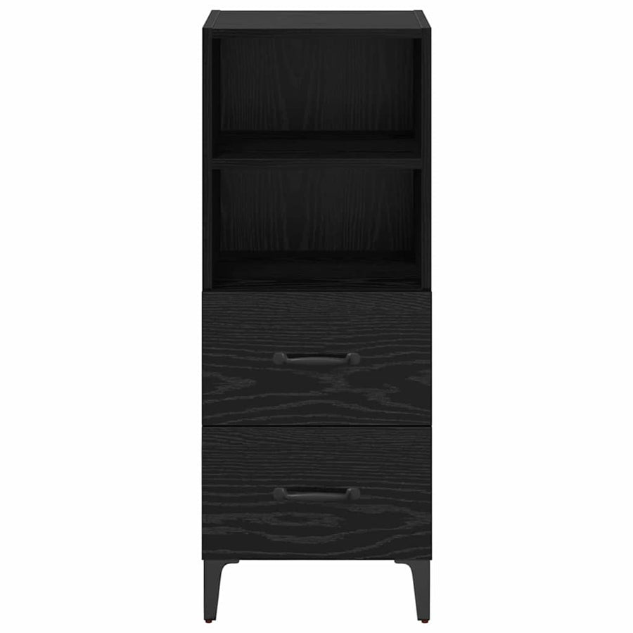 Dressoir met lade Zwart eiken 34 x 34.5 x 90 cm Bewerkt hout