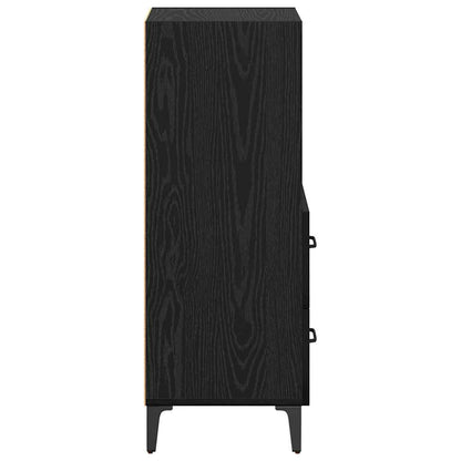Dressoir met lade Zwart eiken 34 x 34.5 x 90 cm Bewerkt hout
