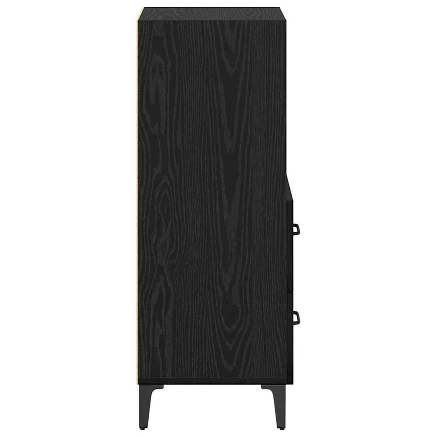 Dressoir met lade Zwart eiken 34 x 34.5 x 90 cm Bewerkt hout