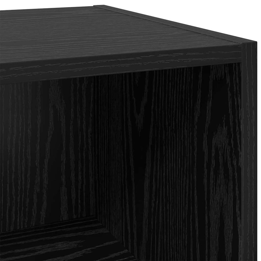 Dressoir Zwart Eiken 34,5 x 32,5 x 90 cm Bewerkt hout