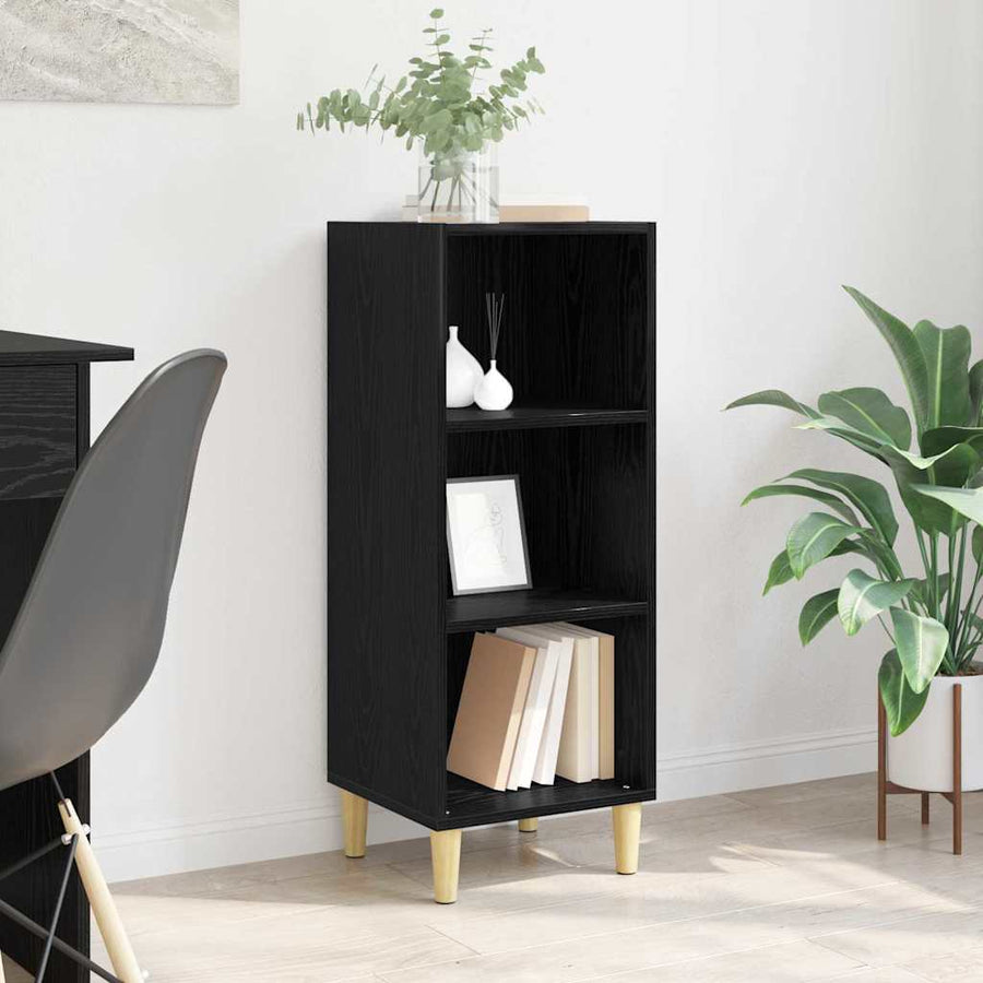 Dressoir Zwart Eiken 34,5 x 32,5 x 90 cm Bewerkt hout