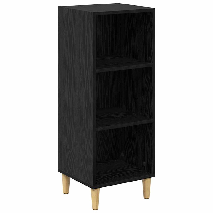 Dressoir Zwart Eiken 34,5 x 32,5 x 90 cm Bewerkt hout