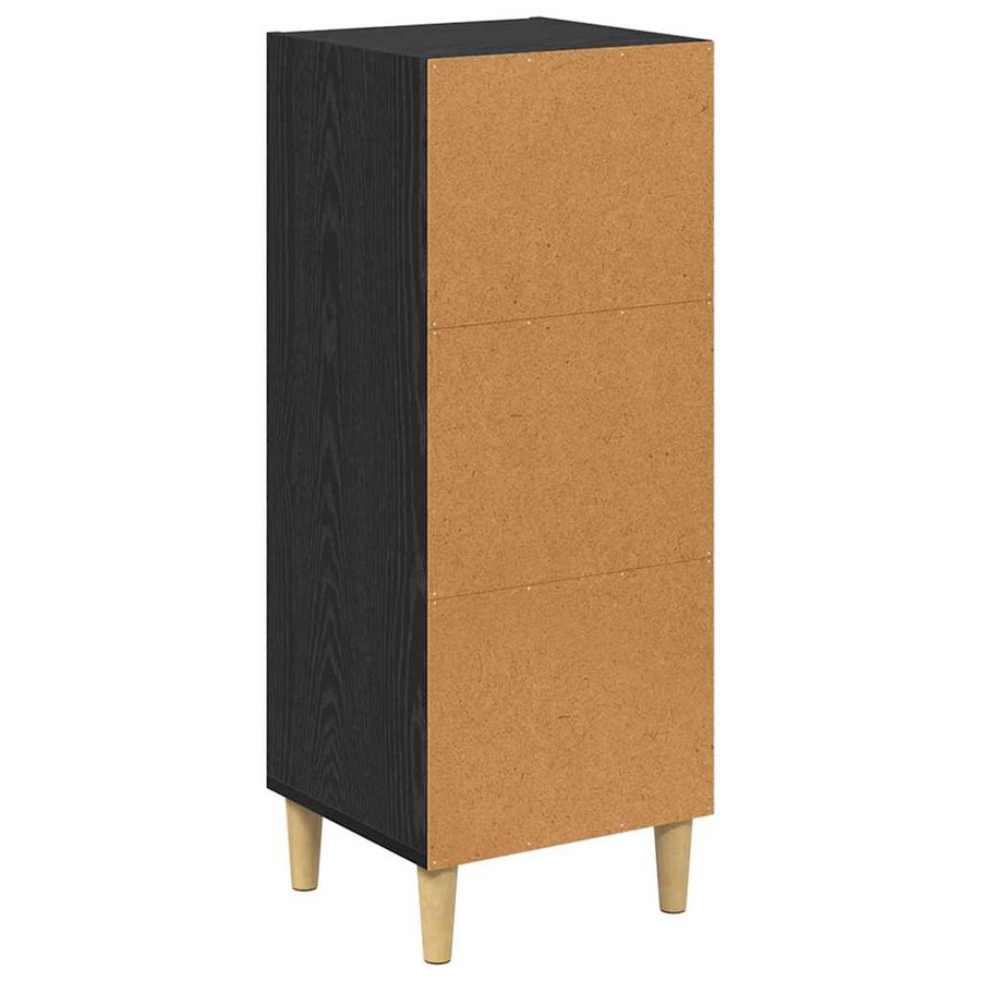 Dressoir Zwart Eiken 34,5 x 32,5 x 90 cm Bewerkt hout