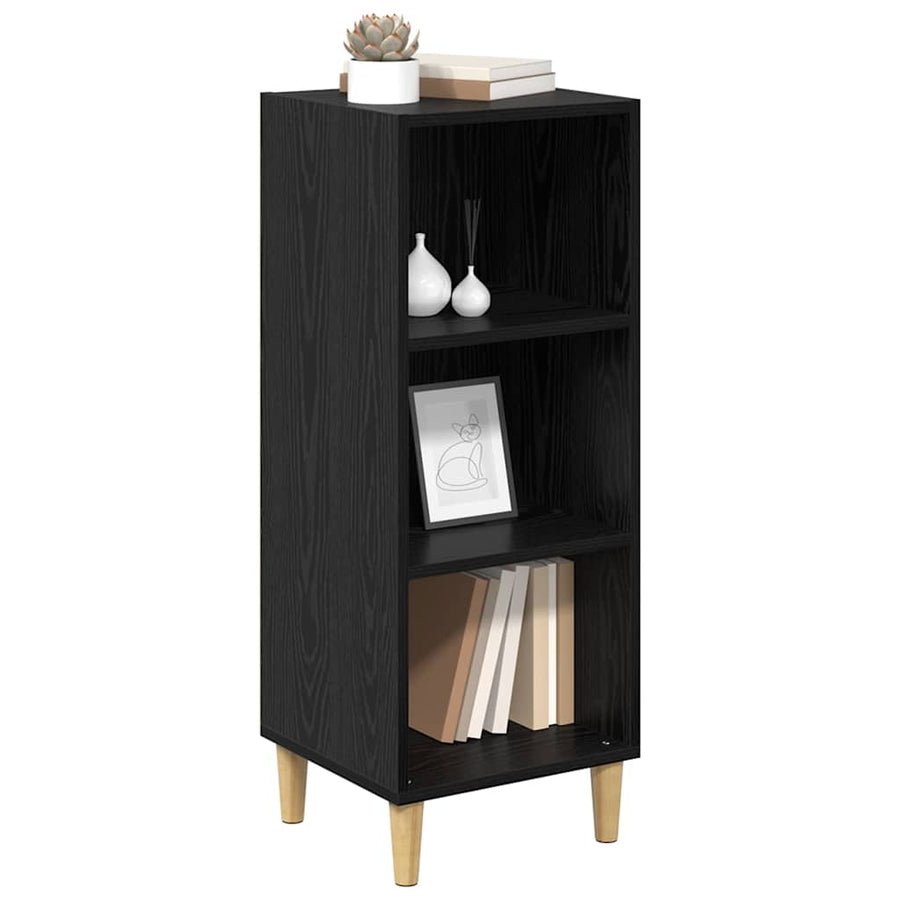 Dressoir Zwart Eiken 34,5 x 32,5 x 90 cm Bewerkt hout