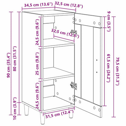 Dressoir Oudhout 34.5 x 32.5 x 90 cm Bewerkt hout