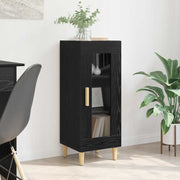 Dressoir 34.5x32.5x90 cm zwart eiken bewerkt hout