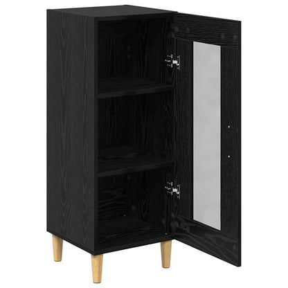 Dressoir Zwart Eiken 34.5 x 32.5 x 90 cm Bewerkt hout