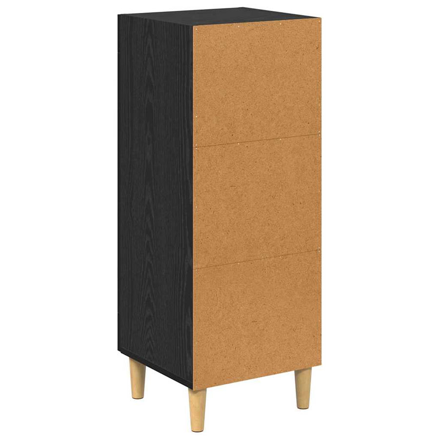 Dressoir Zwart Eiken 34.5 x 32.5 x 90 cm Bewerkt hout