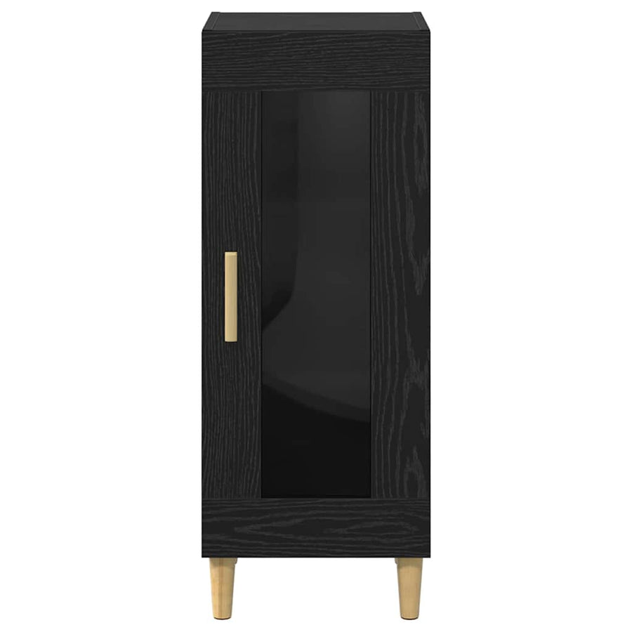 Dressoir Zwart Eiken 34.5 x 32.5 x 90 cm Bewerkt hout