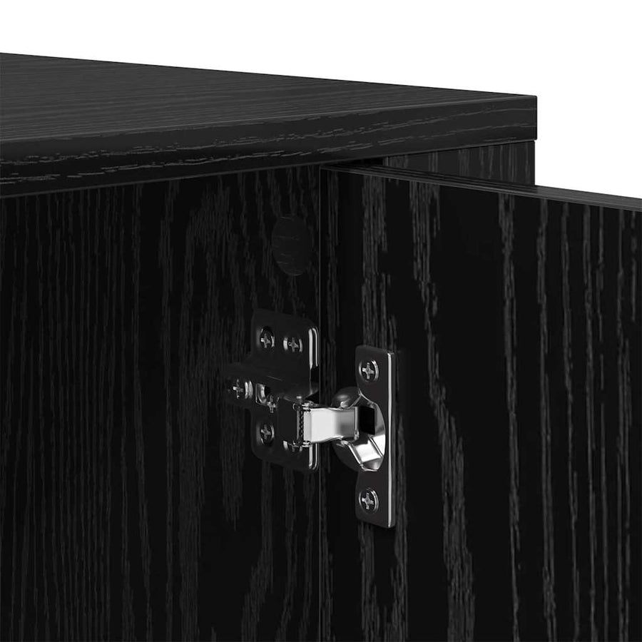 Dressoir Zwart Eiken 40 x 33 x 70 cm Bewerkt hout
