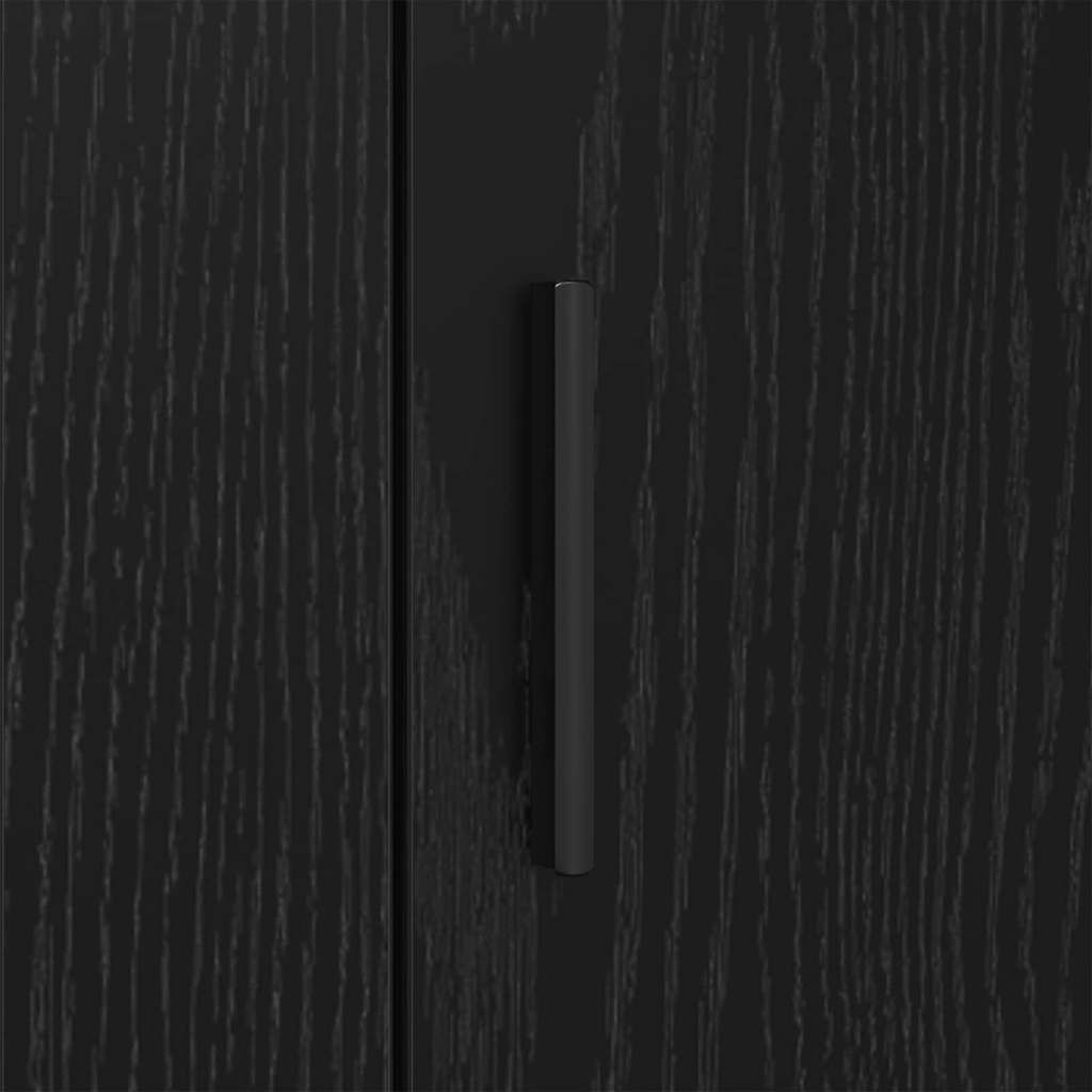 Dressoir Zwart Eiken 40 x 33 x 70 cm Bewerkt hout