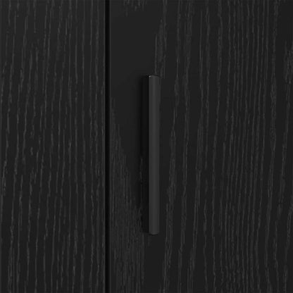 Dressoir Zwart Eiken 40 x 33 x 70 cm Bewerkt hout