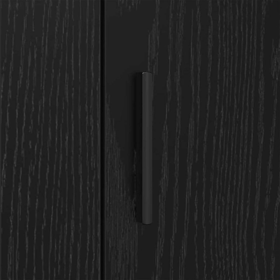Dressoir Zwart Eiken 40 x 33 x 70 cm Bewerkt hout