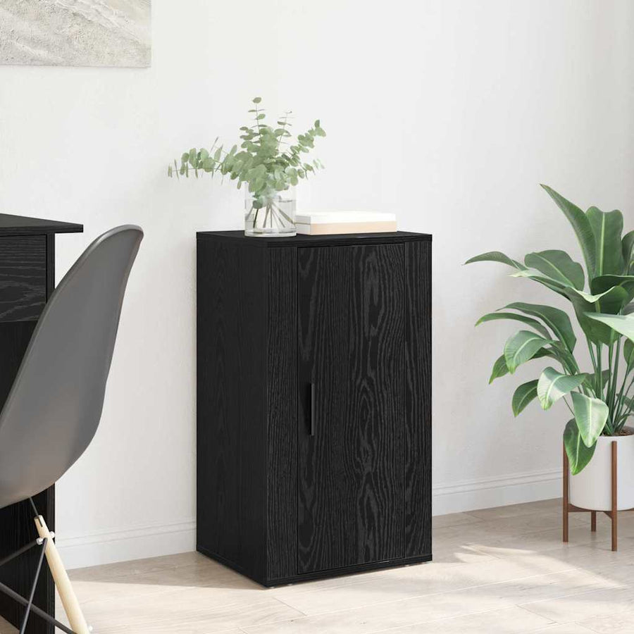 Dressoir Zwart Eiken 40 x 33 x 70 cm Bewerkt hout