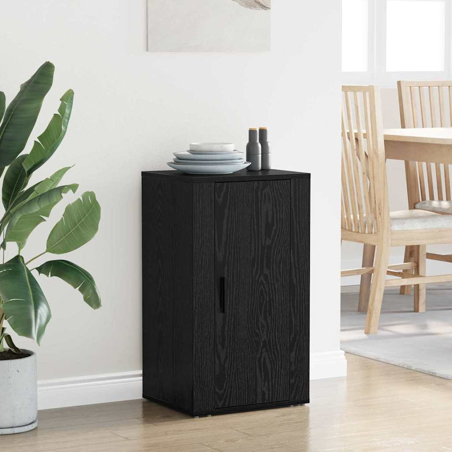 Dressoir Zwart Eiken 40 x 33 x 70 cm Bewerkt hout