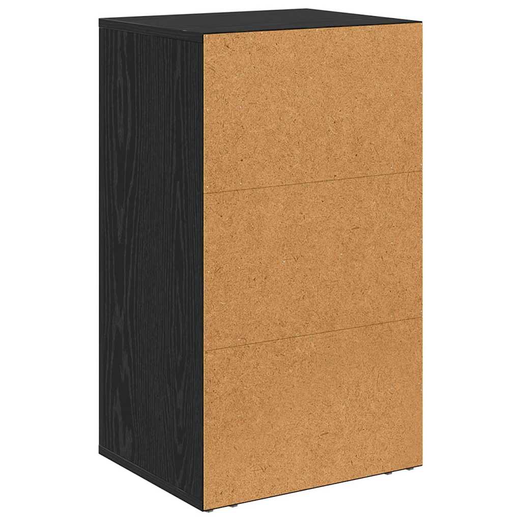 Dressoir Zwart Eiken 40 x 33 x 70 cm Bewerkt hout
