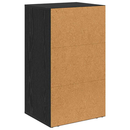 Dressoir Zwart Eiken 40 x 33 x 70 cm Bewerkt hout