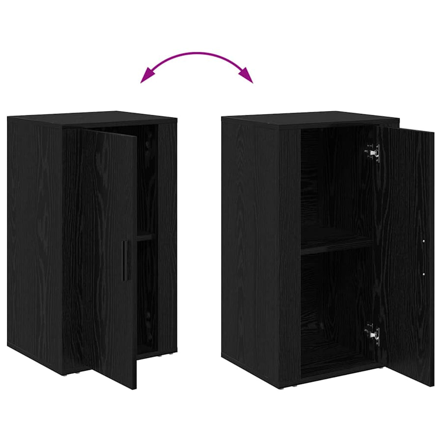 Dressoir Zwart Eiken 40 x 33 x 70 cm Bewerkt hout