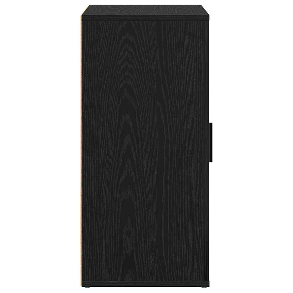 Dressoir Zwart Eiken 40 x 33 x 70 cm Bewerkt hout