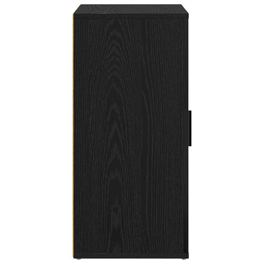 Dressoir Zwart Eiken 40 x 33 x 70 cm Bewerkt hout