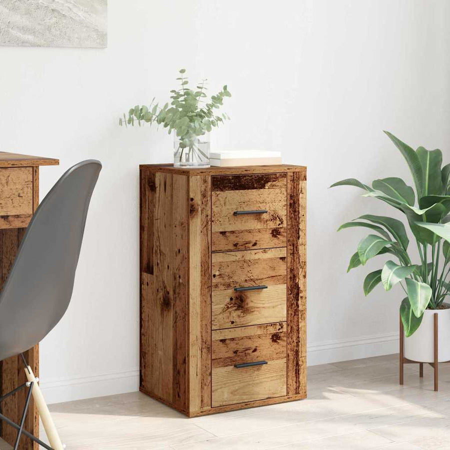 Dressoir met lade Oudhout 40 x 33 x 70 cm Bewerkt hout