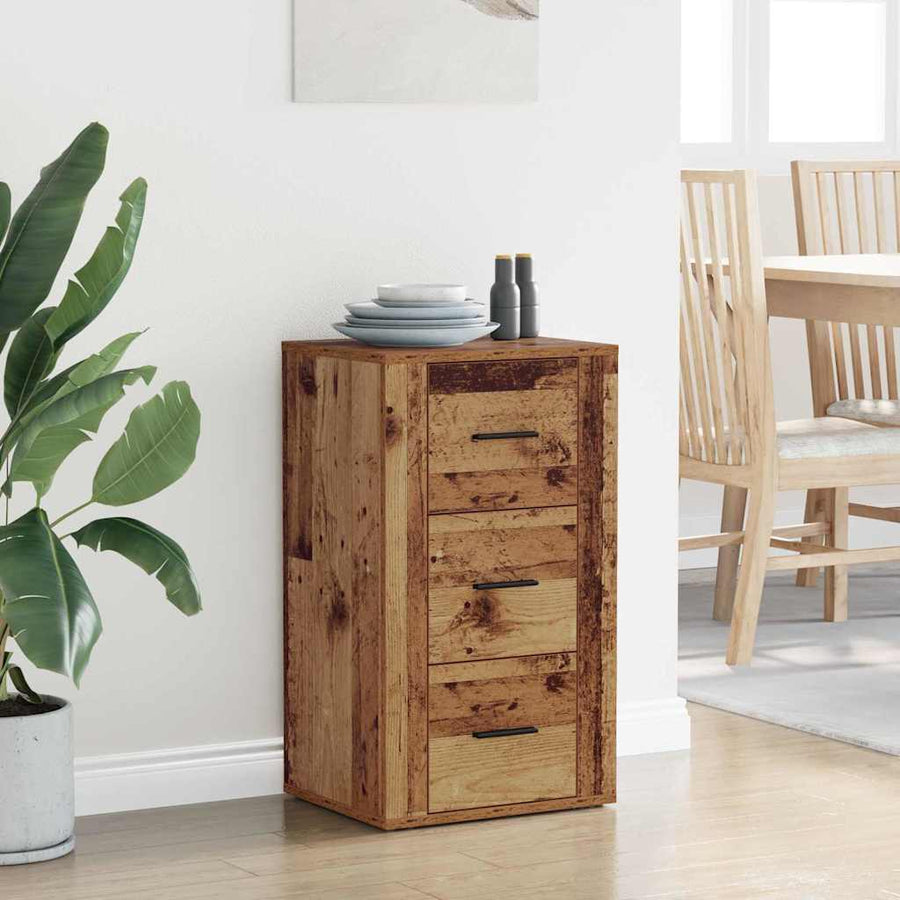 Dressoir met lade Oudhout 40 x 33 x 70 cm Bewerkt hout