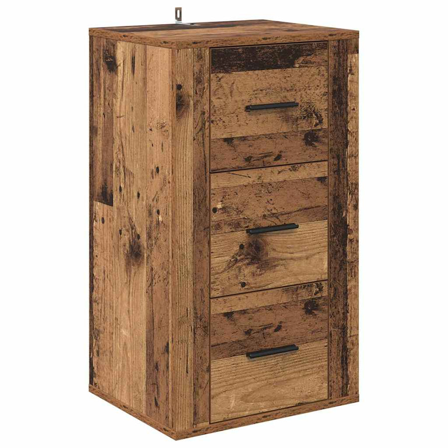 Dressoir met lade Oudhout 40 x 33 x 70 cm Bewerkt hout