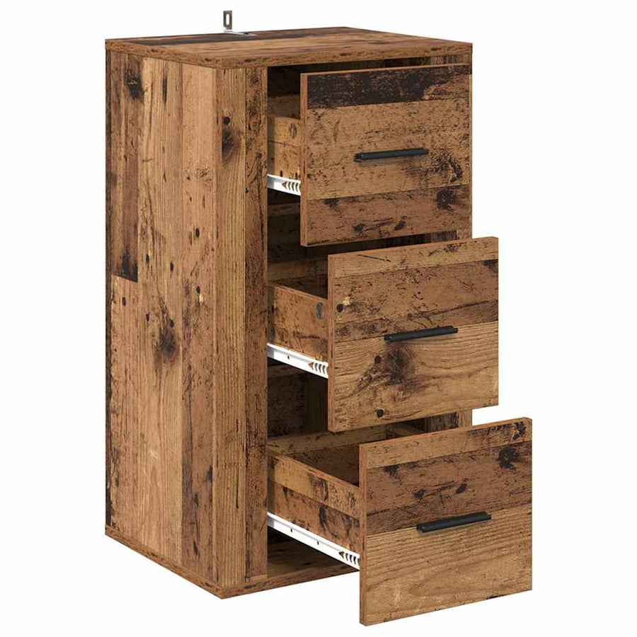 Dressoir met lade Oudhout 40 x 33 x 70 cm Bewerkt hout