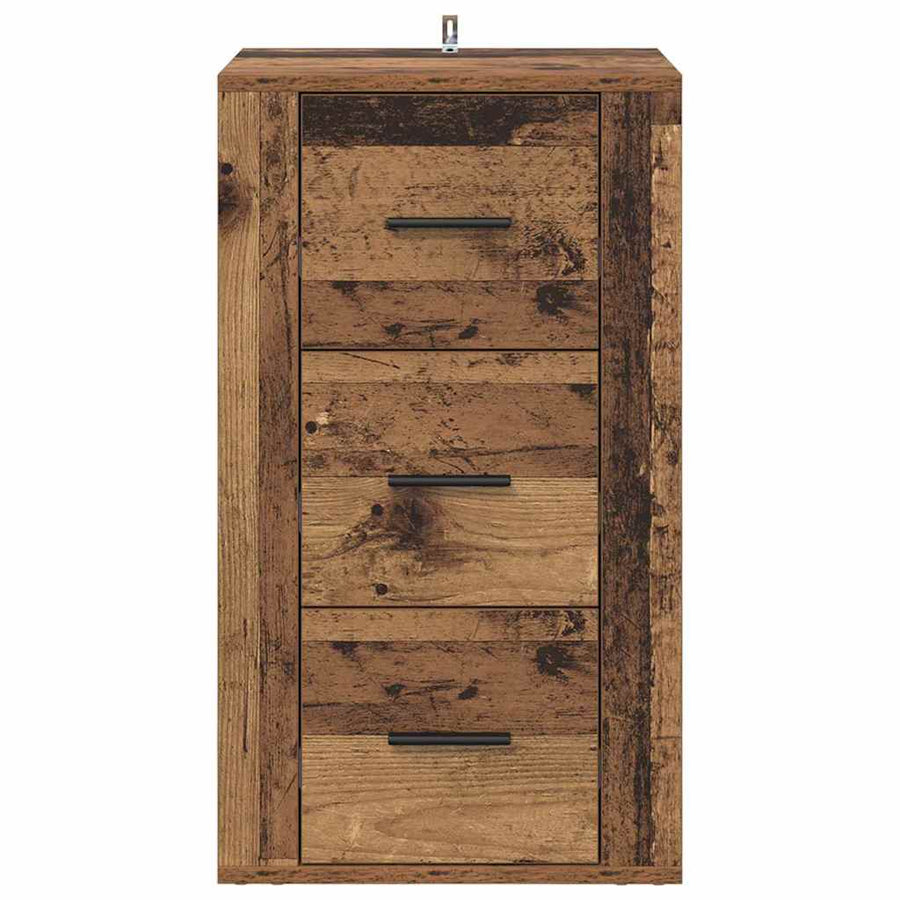 Dressoir met lade Oudhout 40 x 33 x 70 cm Bewerkt hout