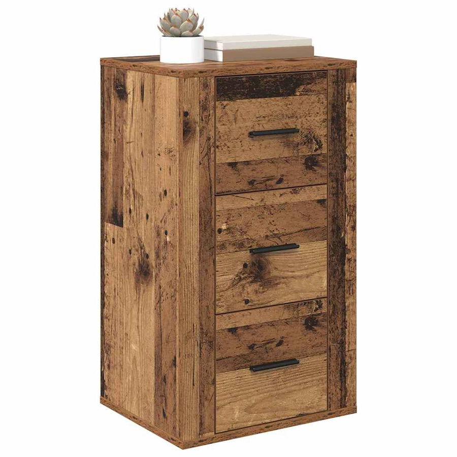 Dressoir met lade Oudhout 40 x 33 x 70 cm Bewerkt hout