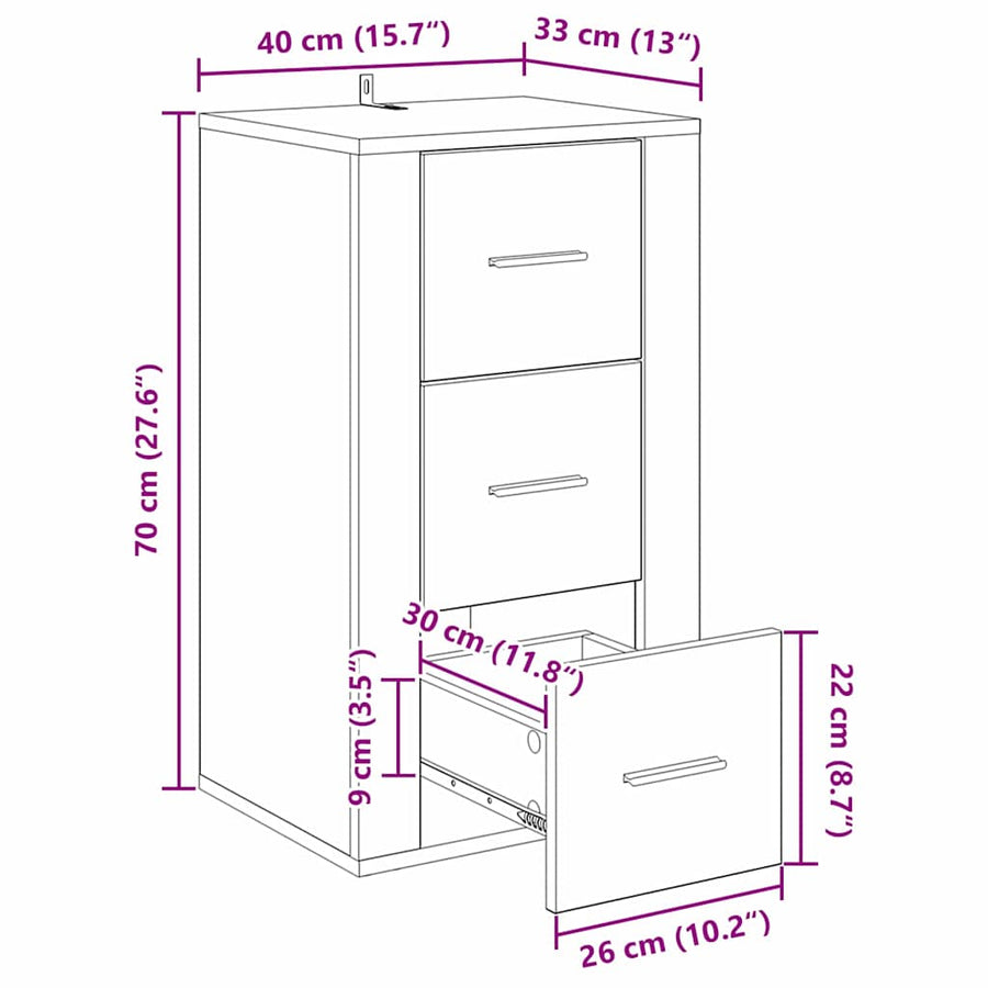 Dressoir met lade Oudhout 40 x 33 x 70 cm Bewerkt hout
