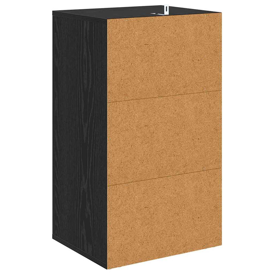 Dressoir met lade Zwart Eiken 40 x 33 x 70 cm Bewerkt hout