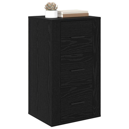 Dressoir met lade Zwart Eiken 40 x 33 x 70 cm Bewerkt hout
