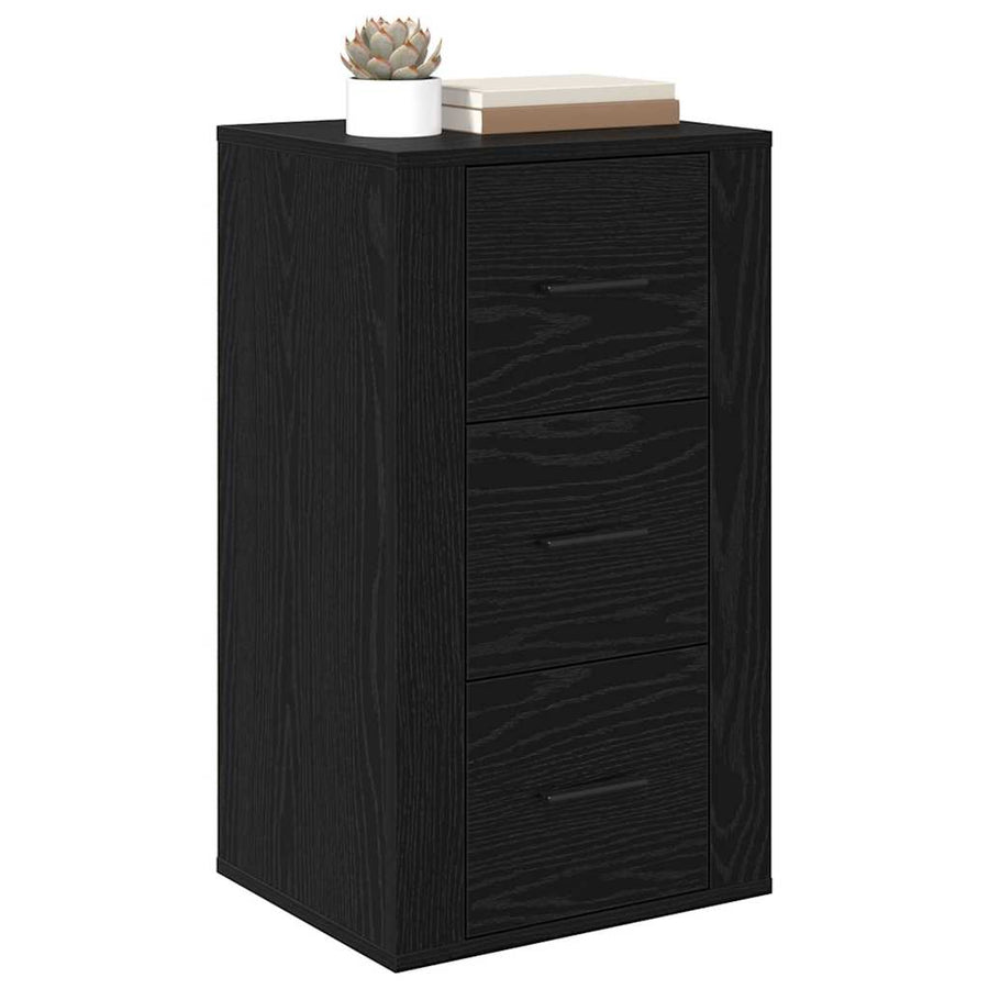 Dressoir met lade Zwart Eiken 40 x 33 x 70 cm Bewerkt hout