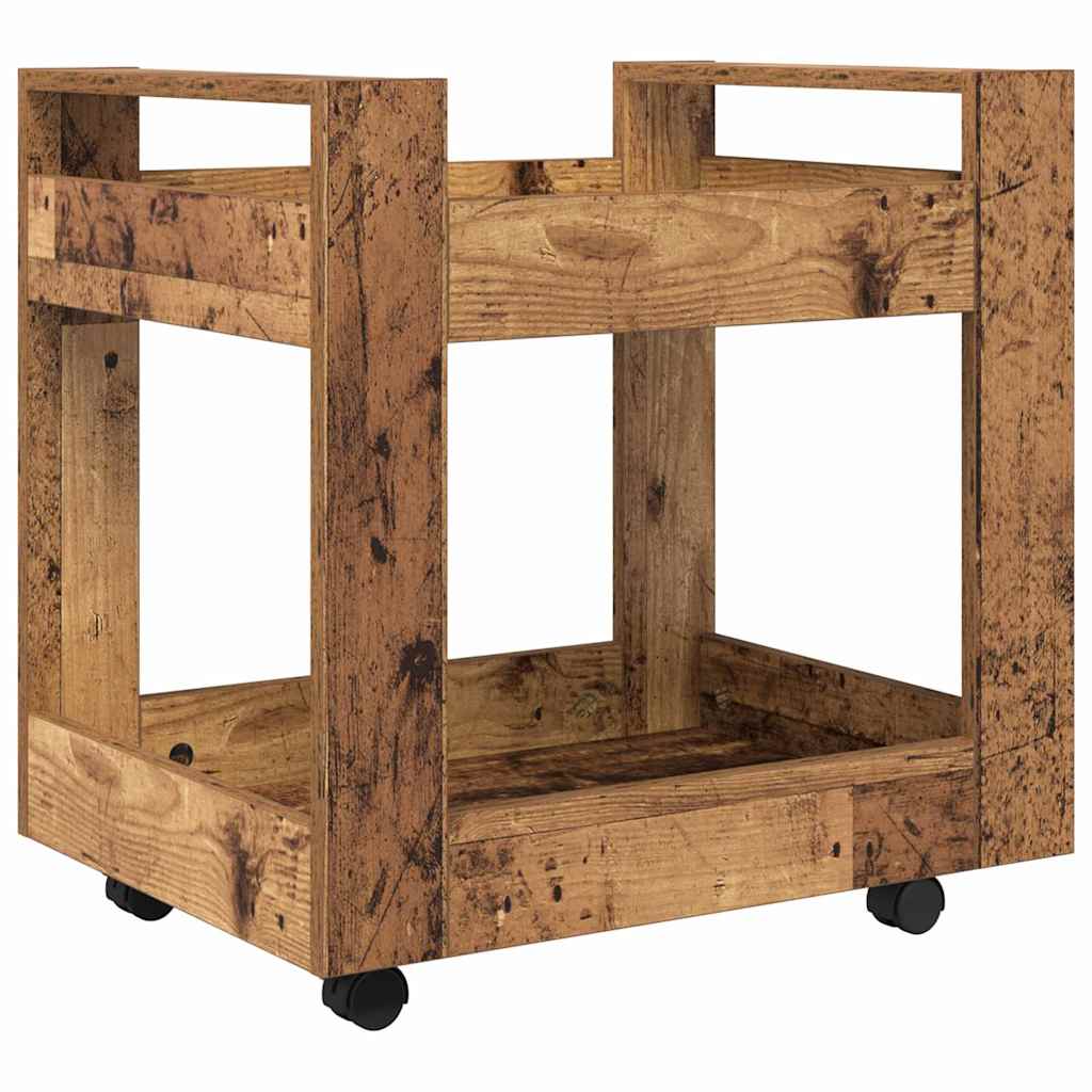 Bureau Trolley Oud Hout 60 x 45 x 60 cm Bewerkt hout