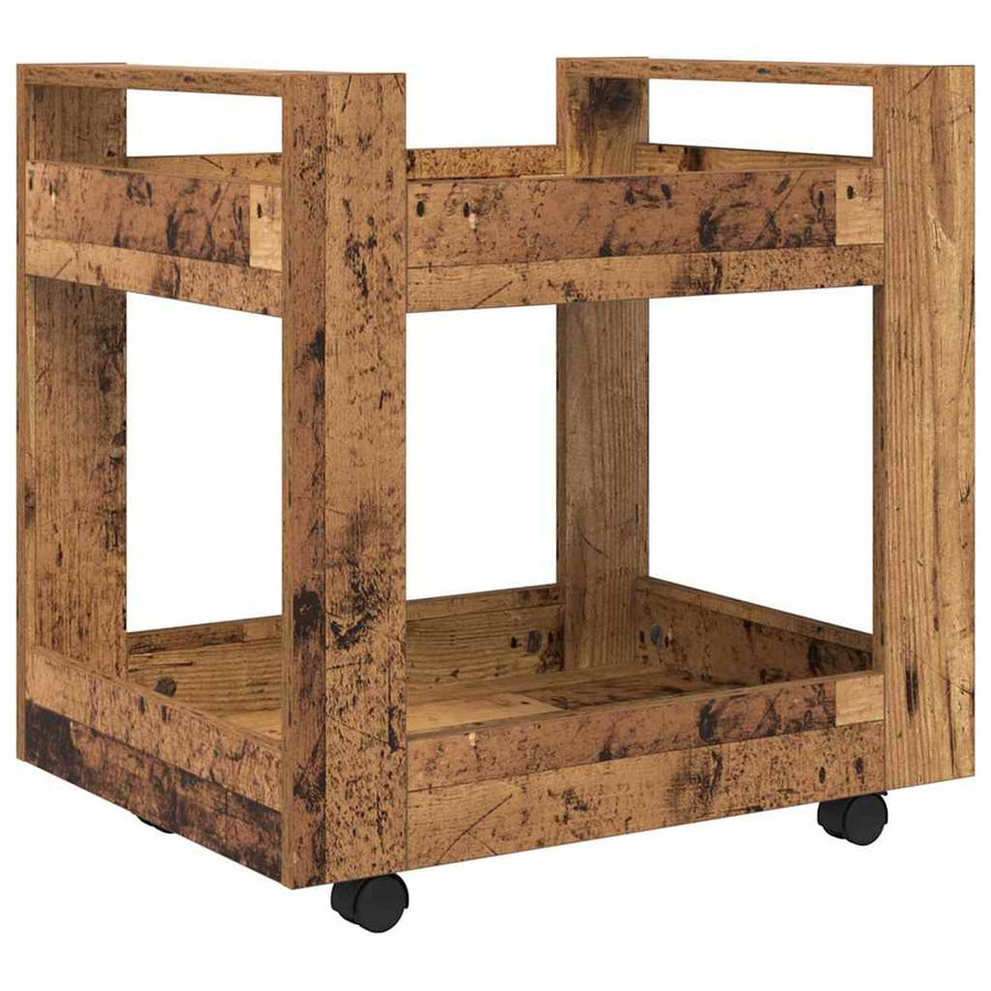 Bureau Trolley Oud Hout 60 x 45 x 60 cm Bewerkt hout