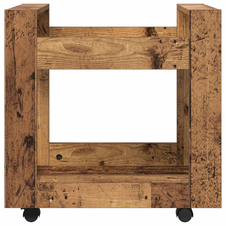 Bureau Trolley Oud Hout 60 x 45 x 60 cm Bewerkt hout
