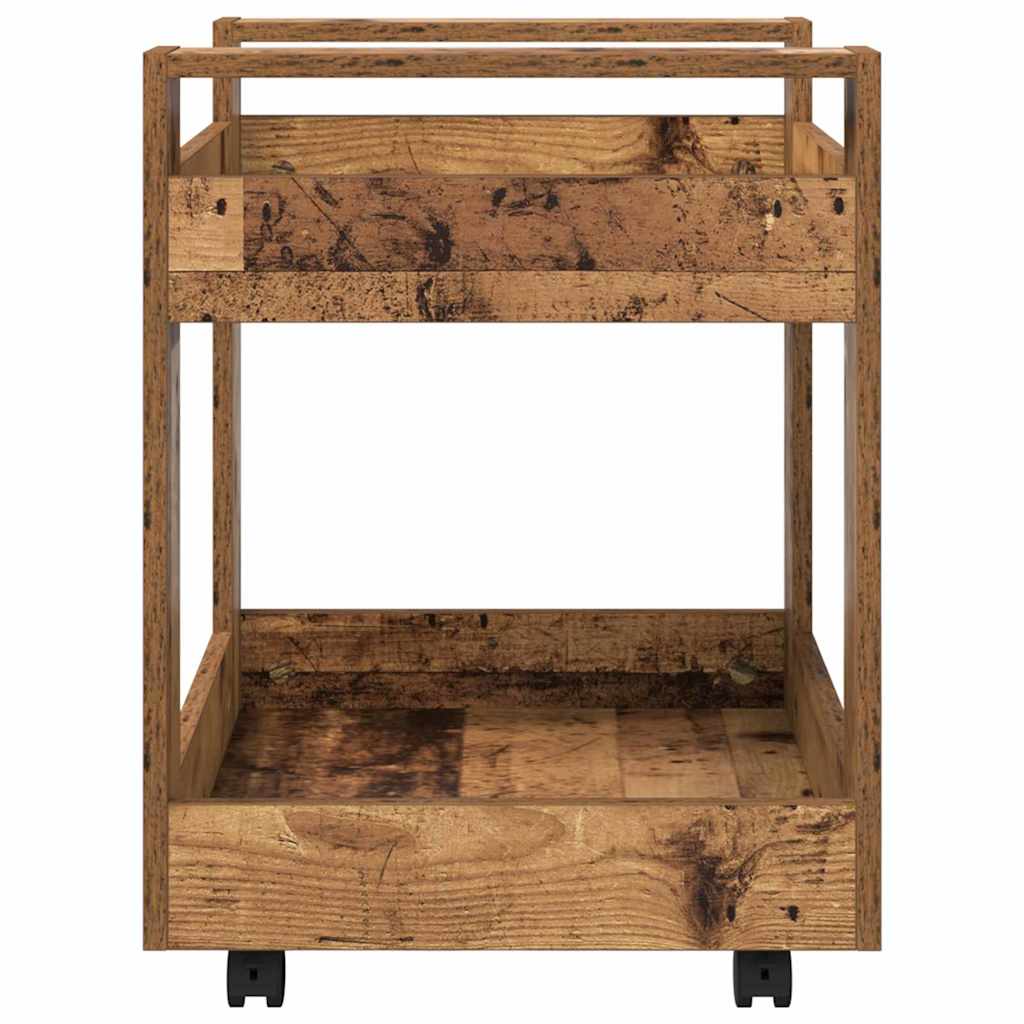 Bureau Trolley Oud Hout 60 x 45 x 60 cm Bewerkt hout