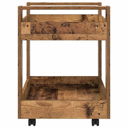 Bureau Trolley Oud Hout 60 x 45 x 60 cm Bewerkt hout