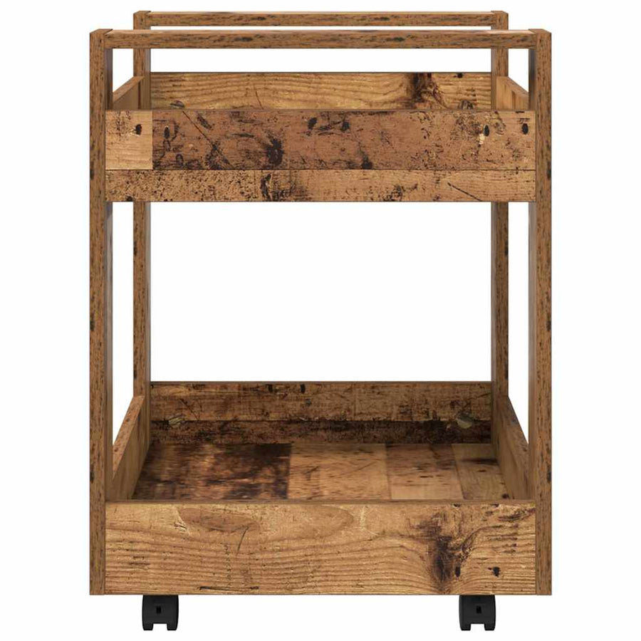 Bureau Trolley Oud Hout 60 x 45 x 60 cm Bewerkt hout