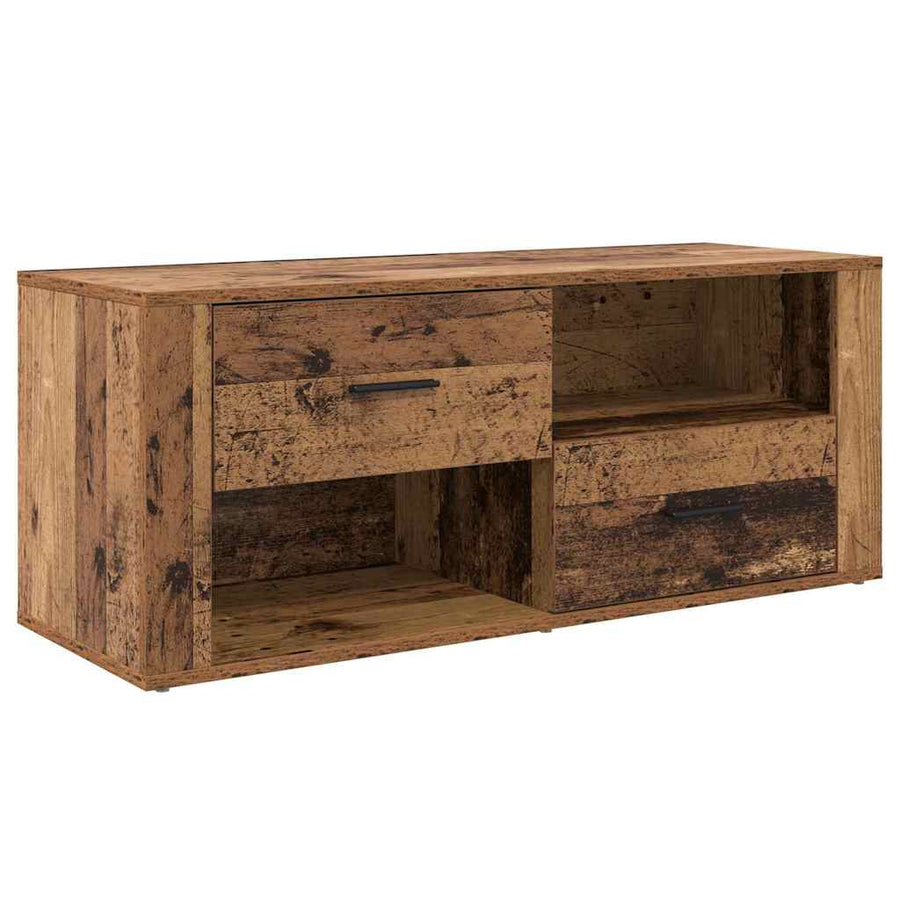 TV-kast met lade Oud Hout 100 x 35 x 40 cm Bewerkt hout