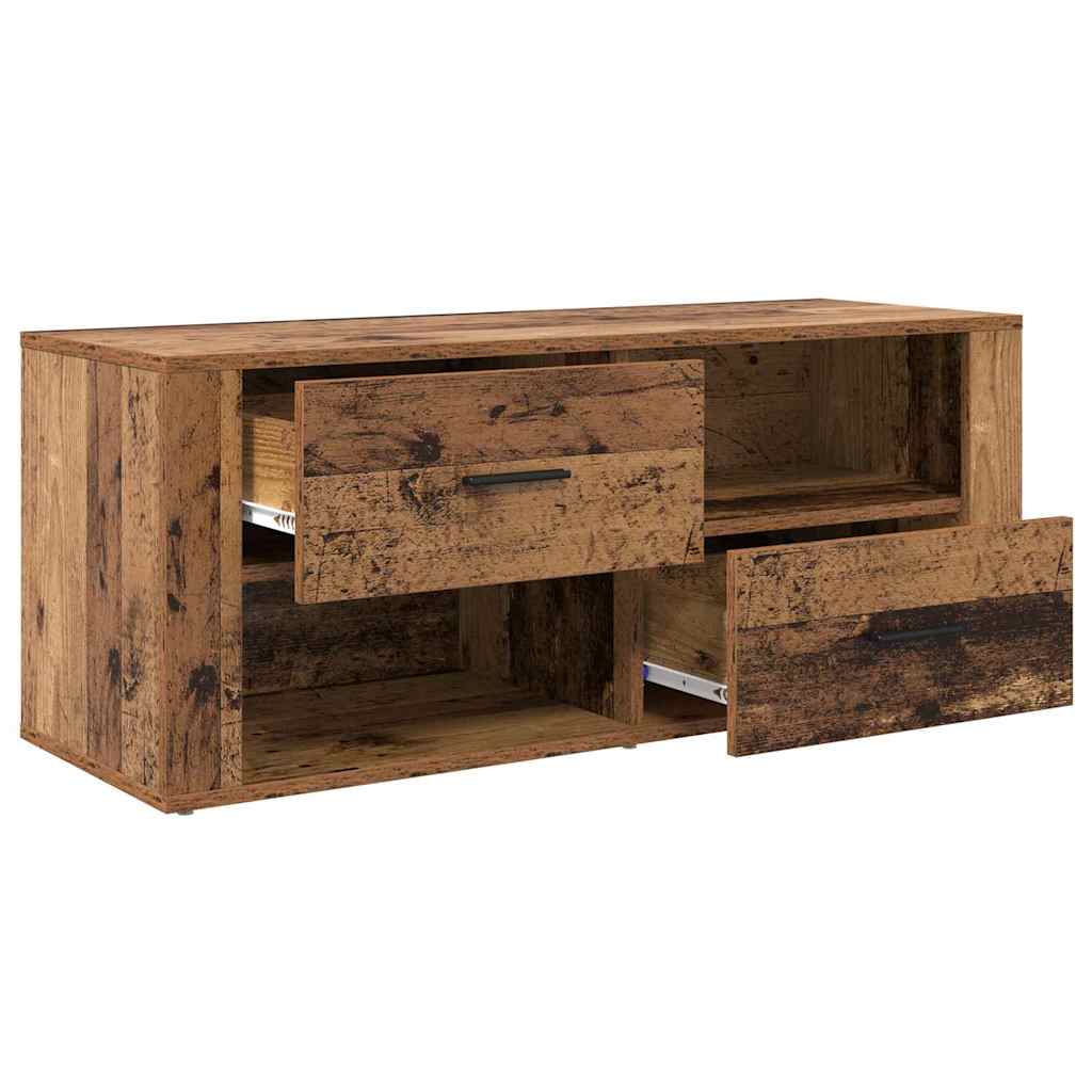 TV-kast met lade Oud Hout 100 x 35 x 40 cm Bewerkt hout