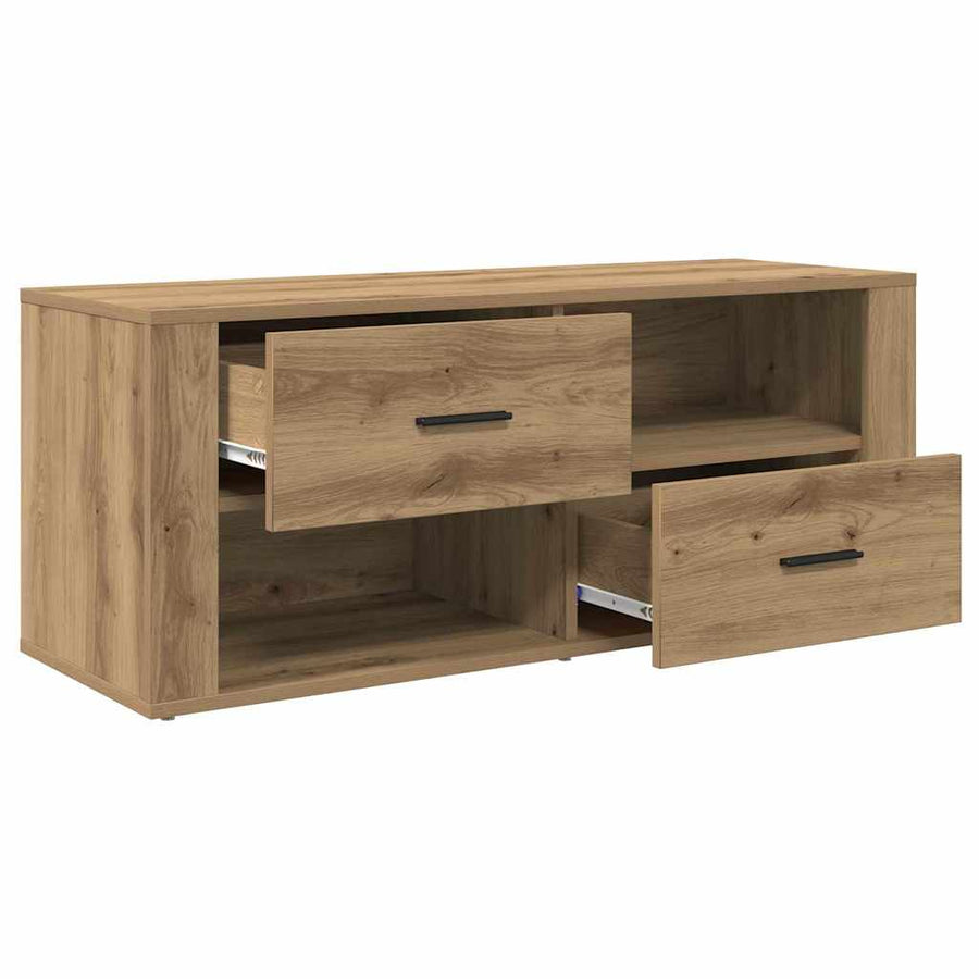 TV-kast met lade Artisan Eiken 100 x 35 x 40 cm Bewerkt hout