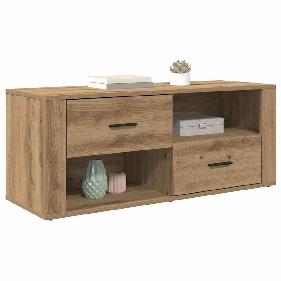 TV-kast met lade Artisan Eiken 100 x 35 x 40 cm Bewerkt hout