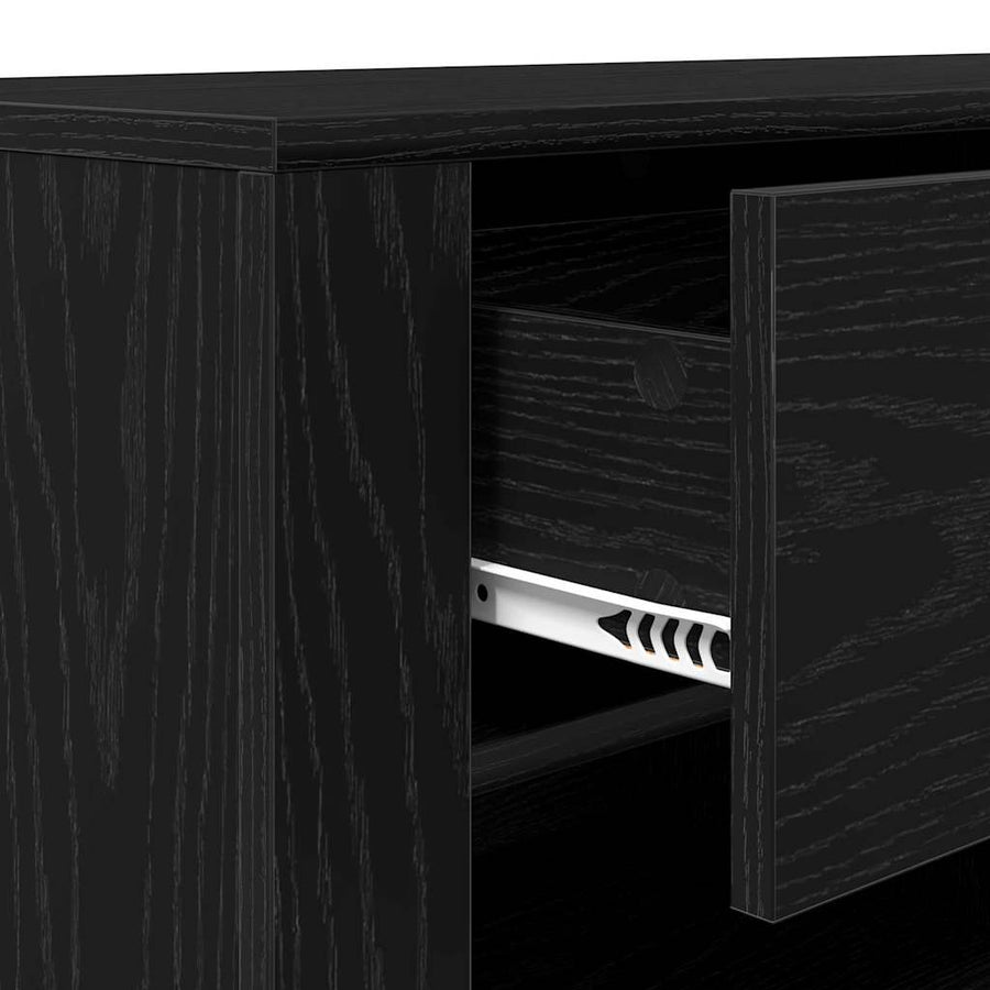 TV-kast met lade Zwart Eiken 100 x 35 x 40 cm Bewerkt hout